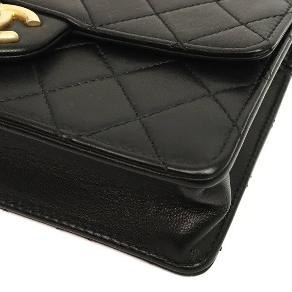 CHANEL Matelasse 19 Lambskin Chain Bag Black Size ONE SIZE