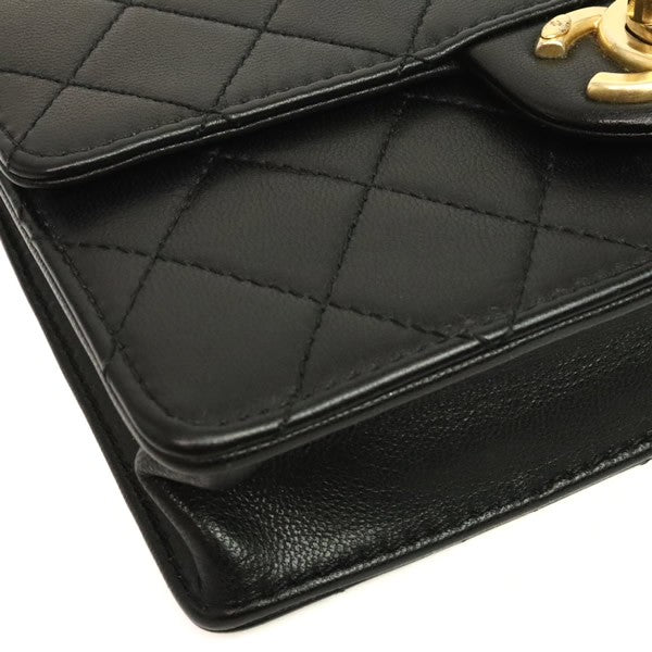 CHANEL Matelasse 19 Lambskin Chain Bag Black Size ONE SIZE