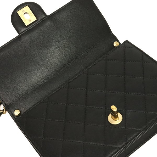 CHANEL Matelasse 19 Lambskin Chain Bag Black Size ONE SIZE
