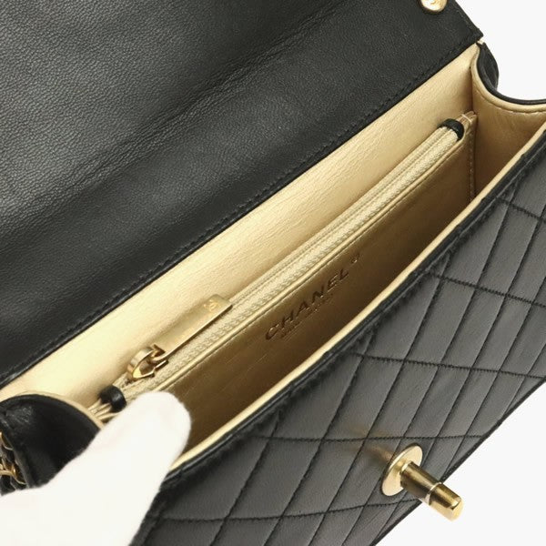 CHANEL Matelasse 19 Lambskin Chain Bag Black Size ONE SIZE