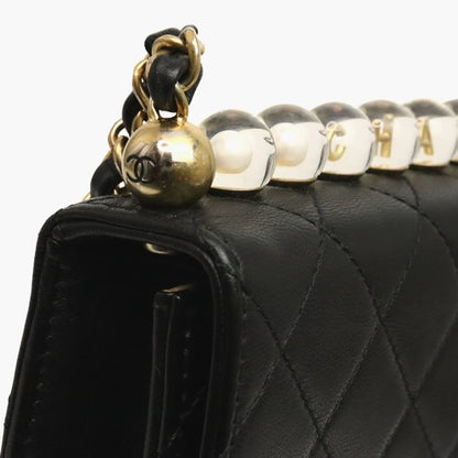 CHANEL Matelasse 19 Lambskin Chain Bag Black Size ONE SIZE