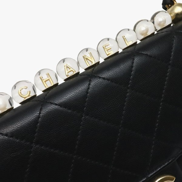 CHANEL Matelasse 19 Lambskin Chain Bag Black Size ONE SIZE