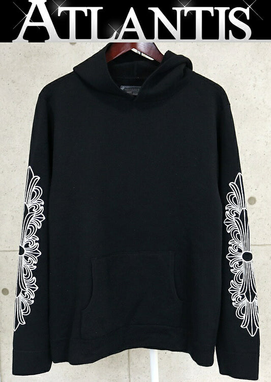 CHROME HEARTS Floral Cross Cashmere Hoodie Black Size L