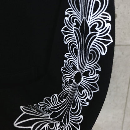CHROME HEARTS Floral Cross Cashmere Hoodie Black Size L