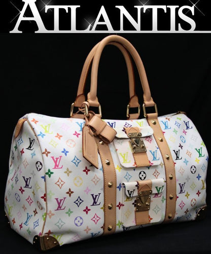 Louis Vuitton Keepall 45 Monogram Bag White Size ONE SIZE