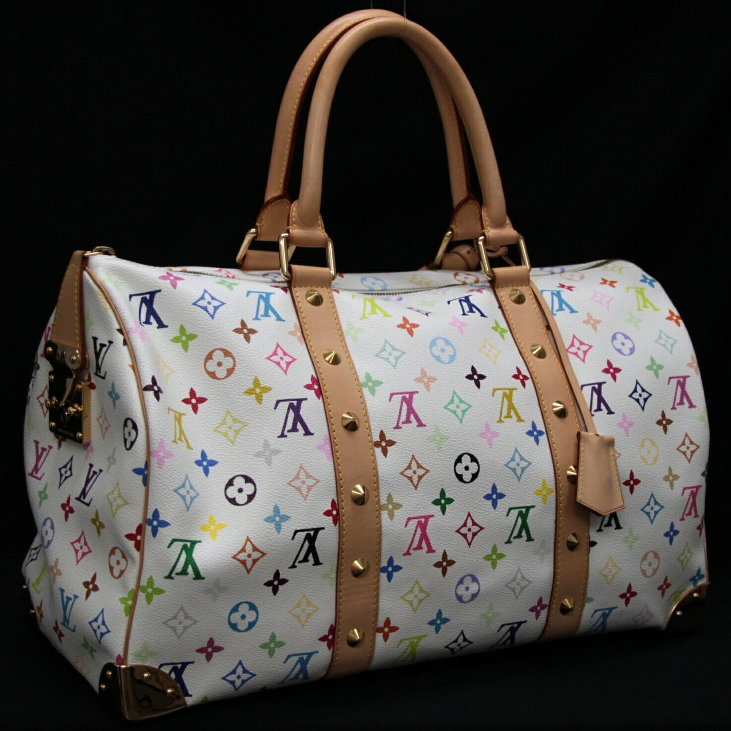 Louis Vuitton Keepall 45 Monogram Bag White Size ONE SIZE