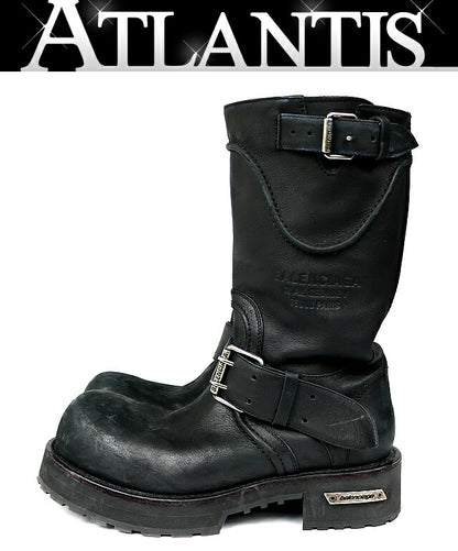 BALENCIAGA Venom Leather Long Boots Black Size EU 42