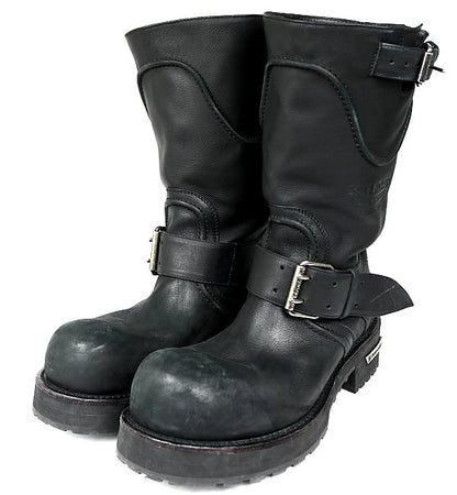 BALENCIAGA Venom Leather Long Boots Black Size EU 42