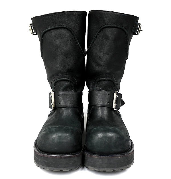 BALENCIAGA Venom Leather Long Boots Black Size EU 42