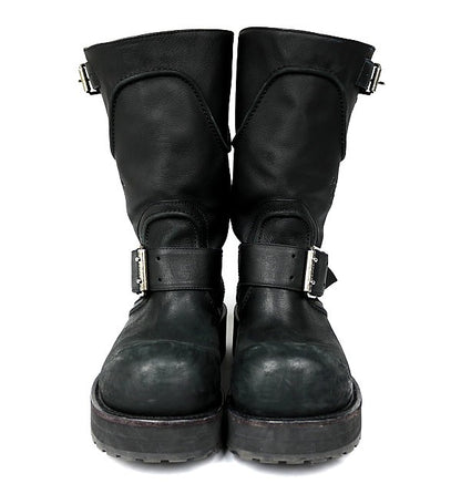 BALENCIAGA Venom Leather Long Boots Black Size EU 42