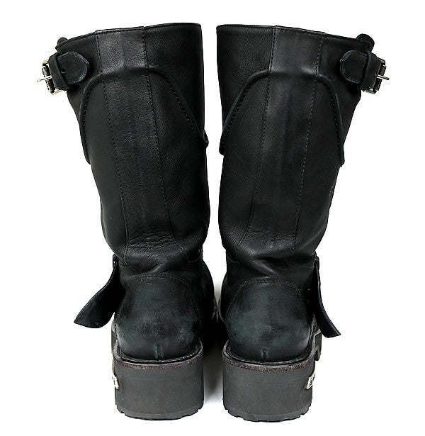 BALENCIAGA Venom Leather Long Boots Black Size EU 42