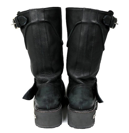 BALENCIAGA Venom Leather Long Boots Black Size EU 42