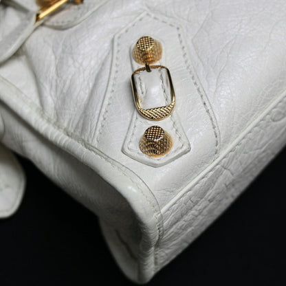 BALENCIAGA Giant Mini City 2-Way Bag White Size ONE SIZE