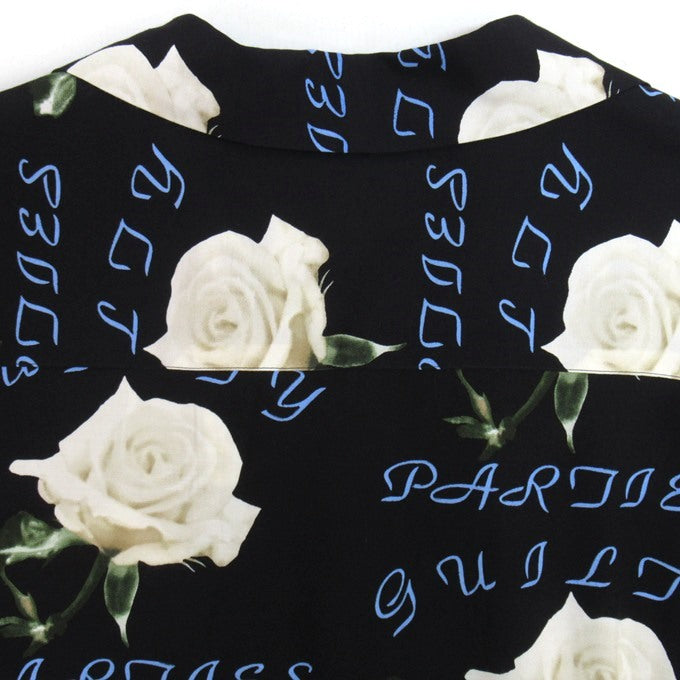 WACKO MARIA 21SS Rayon Rose Hawaiian Shirt Black Size XL