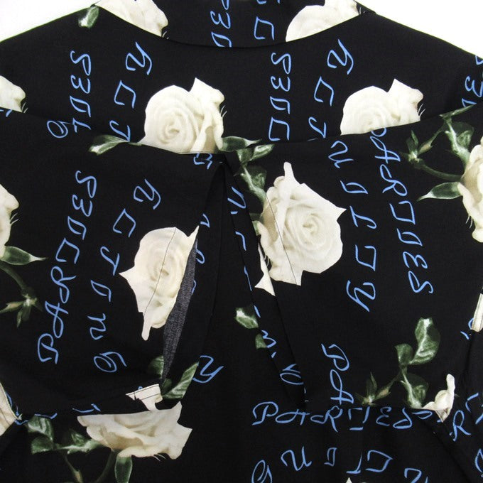 WACKO MARIA 21SS Rayon Rose Hawaiian Shirt Black Size XL