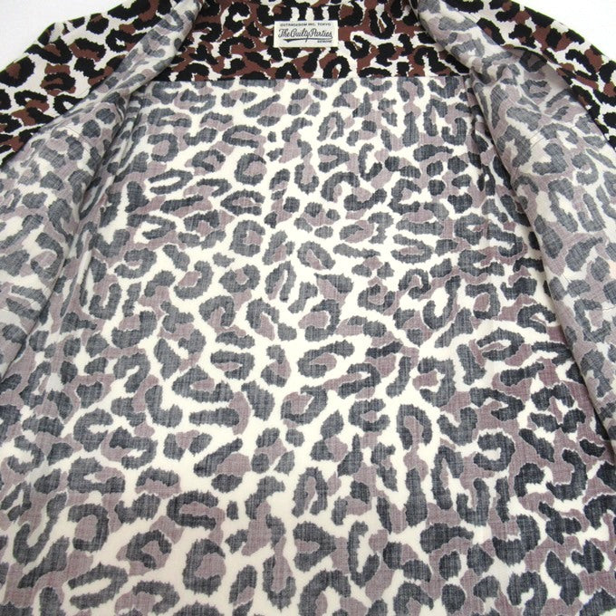 WACKO MARIA Leopard Long Sleeve Shirt Brown Size L