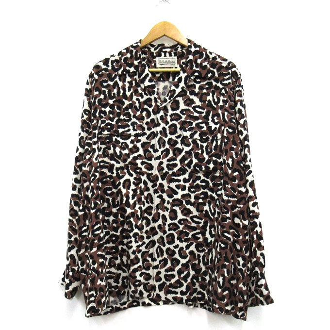 WACKO MARIA Leopard Long Sleeve Shirt Brown Size L