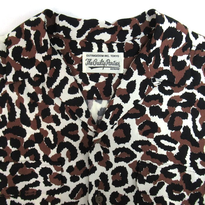 WACKO MARIA Leopard Long Sleeve Shirt Brown Size L