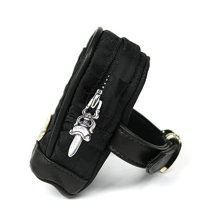 CHROME HEARTS Multi Logo Leather Wrist Bag Size ONE SIZE