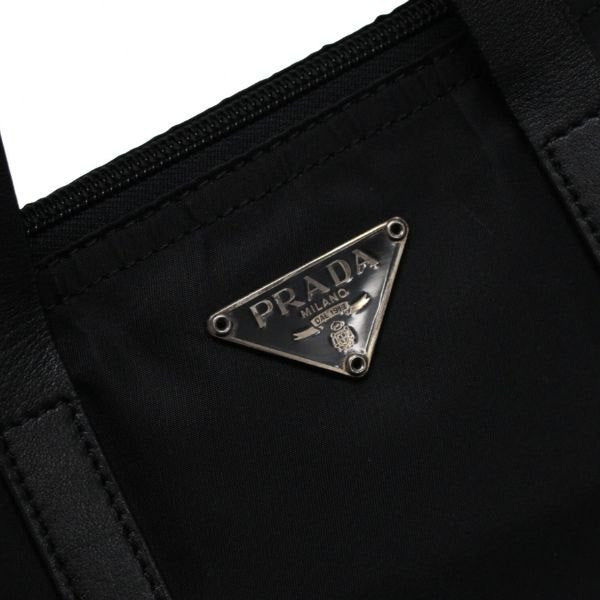 PRADA Triangle Logo Nylon Handbag Black Size ONE SIZE