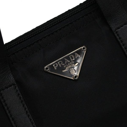 PRADA Triangle Logo Nylon Handbag Black Size ONE SIZE