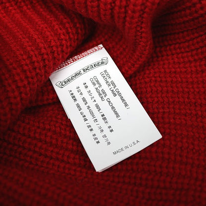 CHROME HEARTS 3 Star Patch Cashmere Beanie Red