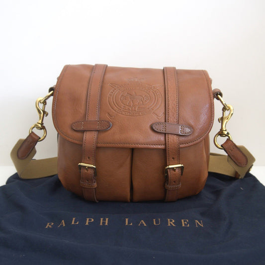Ralph Lauren Leather Shoulder Bag Brown