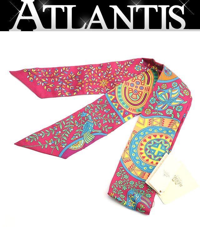 HERMES L'Arbre de Vie Silk Pink Multicolor Scarf Size ONE SIZE