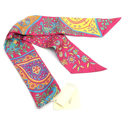 HERMES L'Arbre de Vie Silk Pink Multicolor Scarf Size ONE SIZE