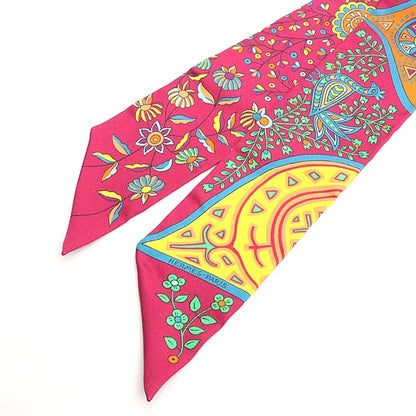 HERMES L'Arbre de Vie Silk Pink Multicolor Scarf Size ONE SIZE