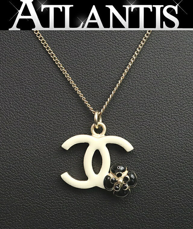 CHANEL Camellia Coco Mark Metal & Gold Necklace Size ONE SIZE