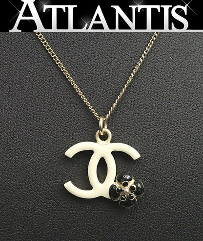 CHANEL Camellia Coco Mark Metal & Gold Necklace Size ONE SIZE