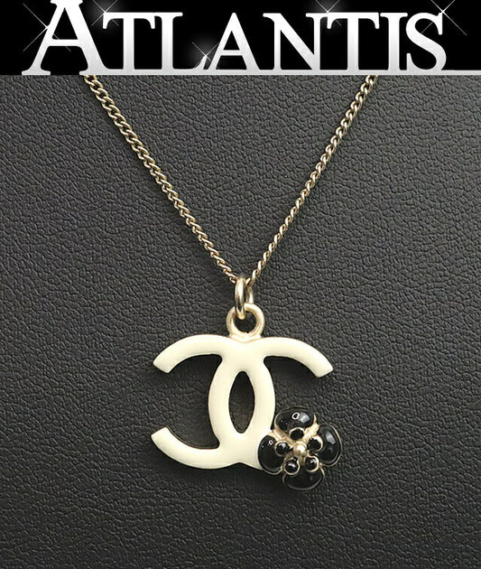 CHANEL Camellia Coco Mark Metal & Gold Necklace Size ONE SIZE
