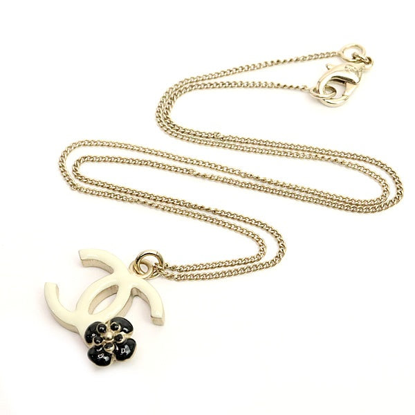 CHANEL Camellia Coco Mark Metal & Gold Necklace Size ONE SIZE
