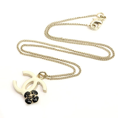 CHANEL Camellia Coco Mark Metal & Gold Necklace Size ONE SIZE