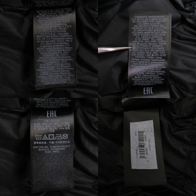 YEEZY GAP Mock Neck Pullover Puffer Black Size XL