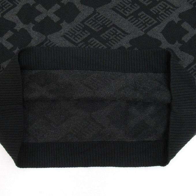 BUDSPOOL GAKKIN Jacquard Sweater Black/Gray Size L