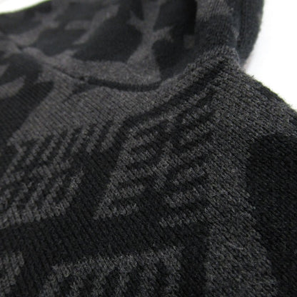 BUDSPOOL GAKKIN Jacquard Sweater Black/Gray Size L