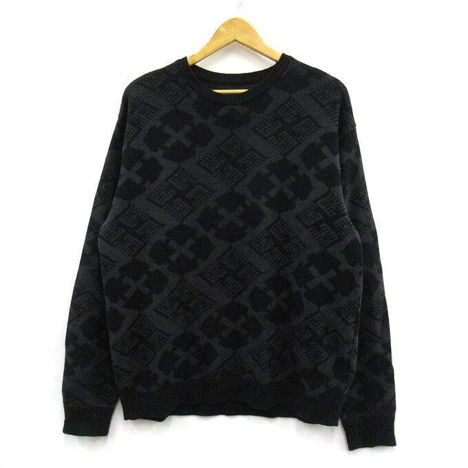 BUDSPOOL GAKKIN Jacquard Sweater Black/Gray Size L