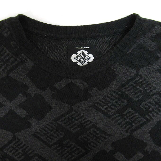 BUDSPOOL GAKKIN Jacquard Sweater Black/Gray Size L