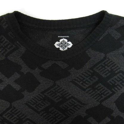 BUDSPOOL GAKKIN Jacquard Sweater Black/Gray Size L