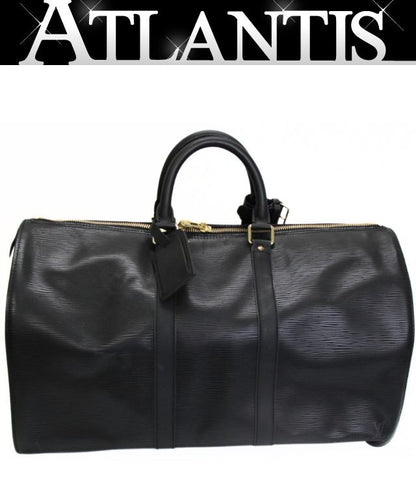 Louis Vuitton Keepall 45 Epi Leather Bag Black Size ONE SIZE