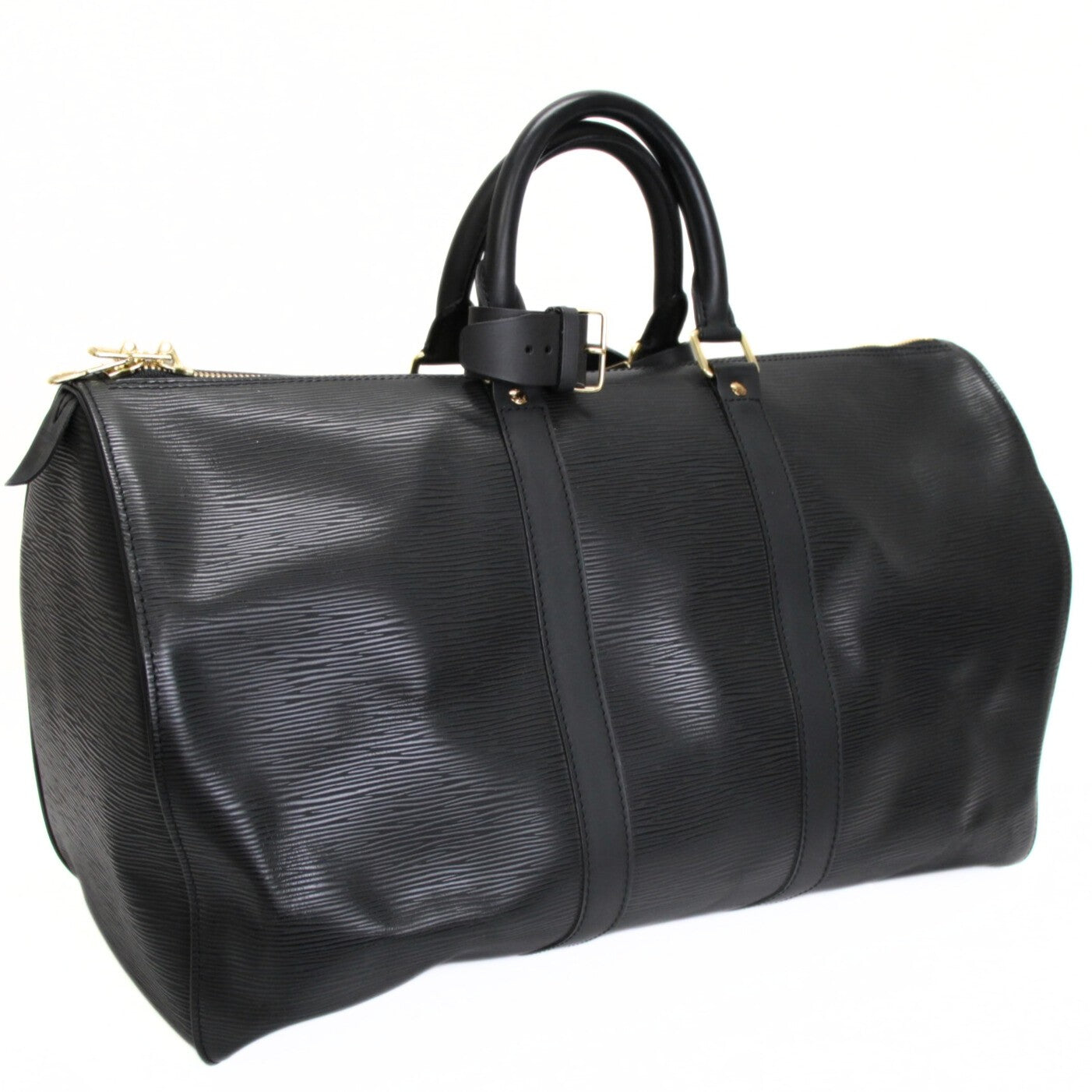 Louis Vuitton Keepall 45 Epi Leather Bag Black Size ONE SIZE
