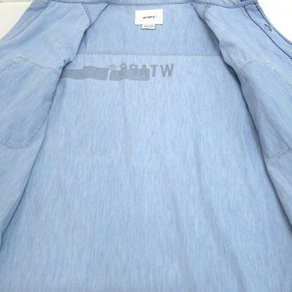 WTAPS 24AW Cotton Chambray Shirt Light Blue Size 04