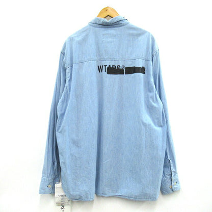 WTAPS 24AW Cotton Chambray Shirt Light Blue Size 04