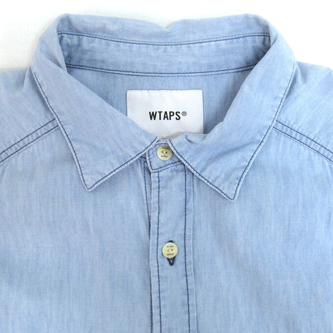 WTAPS 24AW Cotton Chambray Shirt Light Blue Size 04