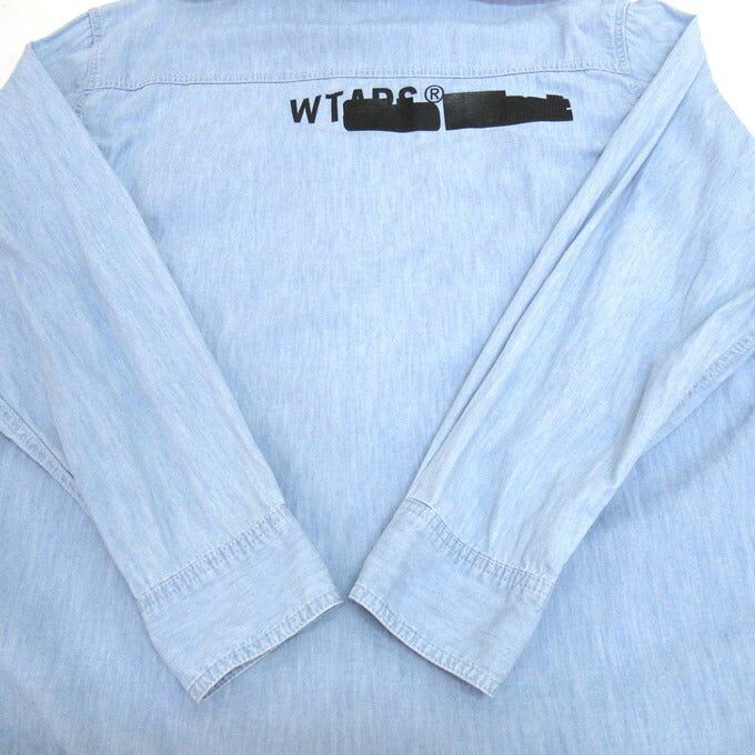 WTAPS 24AW Cotton Chambray Shirt Light Blue Size 04