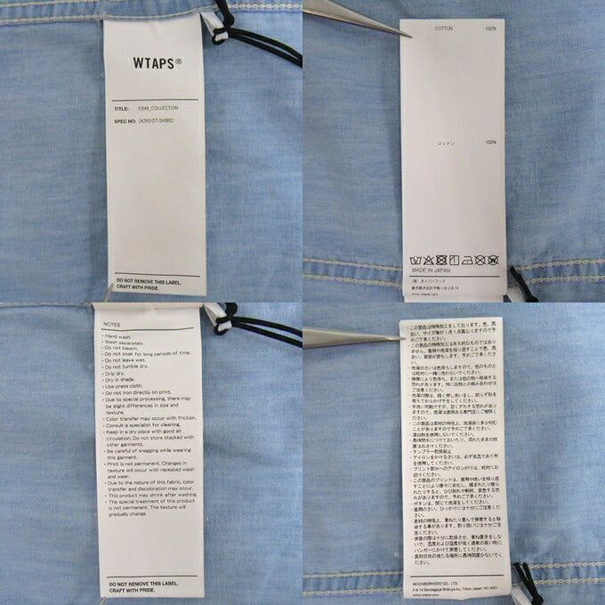 WTAPS 24AW Cotton Chambray Shirt Light Blue Size 04