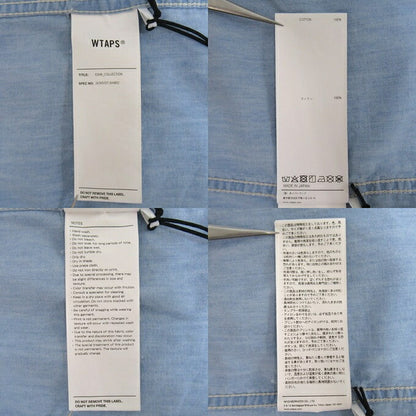 WTAPS 24AW Cotton Chambray Shirt Light Blue Size 04