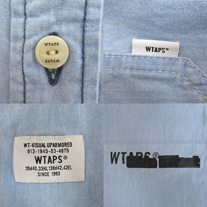 WTAPS 24AW Cotton Chambray Shirt Light Blue Size 04